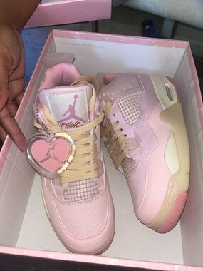 Jordan Pink and Cream Retro 4 Box